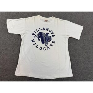 Vintage Villanova Wildcats Shirt Mens XL White NCAA Basketball Made USA‎ 90s Tee
